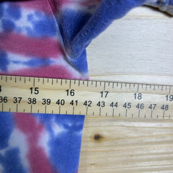 Red White Blue Tie Dye Skull & Cross Bones Uncle Sam USA America T-Shirt Small - Picture 7 of 8